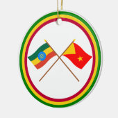 エチオピアおよびTigrayによって交差させる旗 セラミックオーナメント (左)