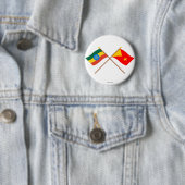 エチオピアおよびTigrayによって交差させる旗 缶バッジ (インサイチュ)