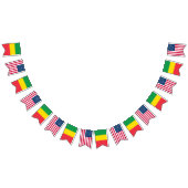 エチオピアとアメリカの国旗を並べて バンティングフラッグ (全)