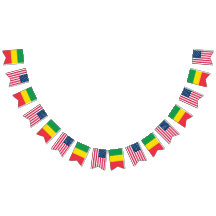 エチオピアとアメリカの国旗を並べて