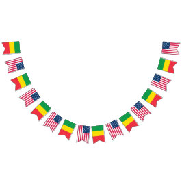 エチオピアとアメリカの国旗を並べて バンティングフラッグ