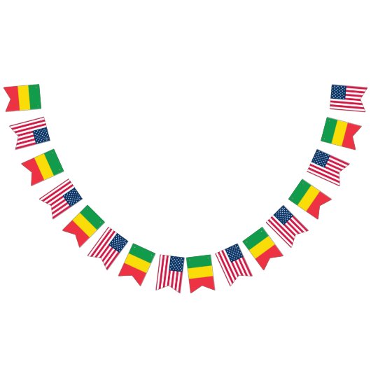 エチオピアとアメリカの国旗を並べて バンティングフラッグ (全)