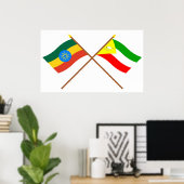 エチオピアとソマリの国境を越えた国旗 ポスター (ホームオフィス)