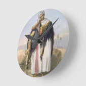 エチオピアのアムハラの戦士、イラストレーション「 ラウンド壁時計 (傾斜)