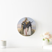 エチオピアのアムハラの戦士、イラストレーション「 ラウンド壁時計 (ホーム)