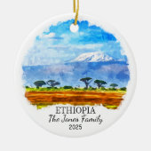 エチオピアのオーダーメイドオーナメント、アフリカギフト セラミックオーナメント (正面)