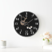 エチオピアのコーヒークロック – アムハラ語 – 英語番号 ラージ壁時計 (ホーム)