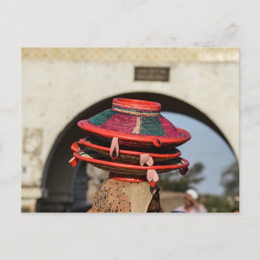 エチオピアのハラール市場へのバスケット ポストカード (正面)