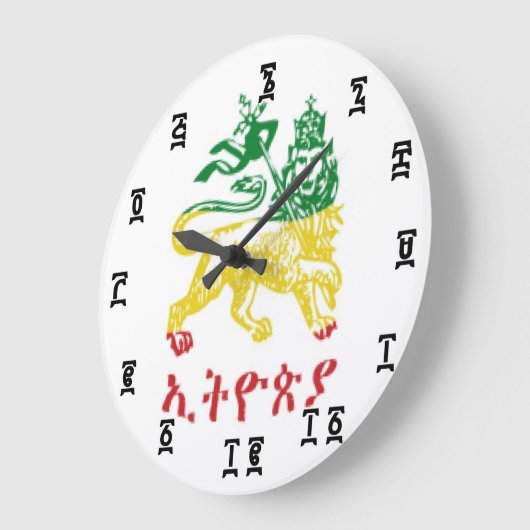 エチオピアのライオンのタイムの円形の(大きい)柱時計 ラージ壁時計 (傾斜)