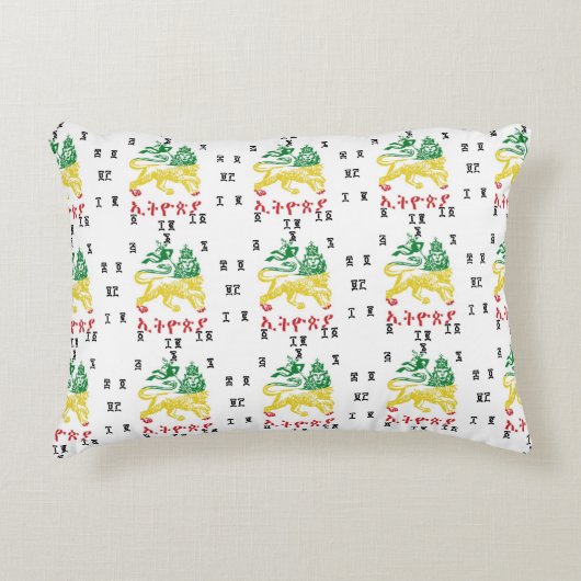 エチオピアのライオンの枕 アクセントクッション (正面)