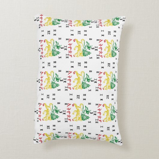 エチオピアのライオンの枕 アクセントクッション (裏面(縦))