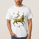 エチオピアのライオン-タイムレコーダーのTシャツ Tシャツ (正面)