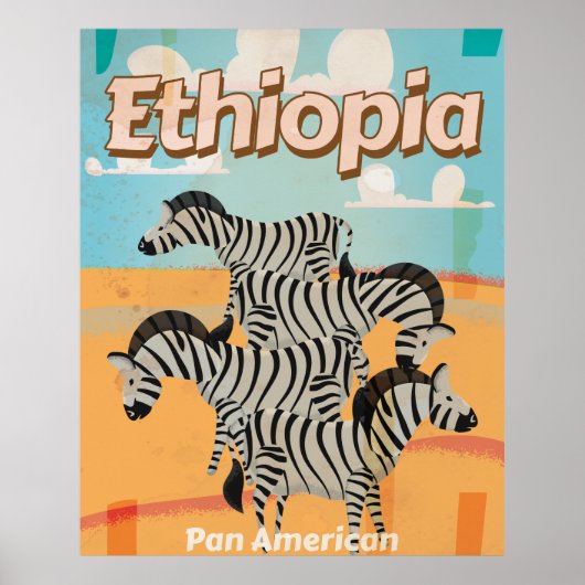 エチオピアのヴィンテージ旅行ポスター。 ポスター (正面)