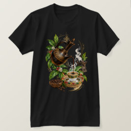 エチオピアの伝統的なコーヒーセレモニーとアクスムの天柱 Tシャツ