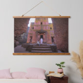 エチオピアの岩の丘の教会ラリベラベテギヨリス 吊り下げ型タペストリー (寝室)