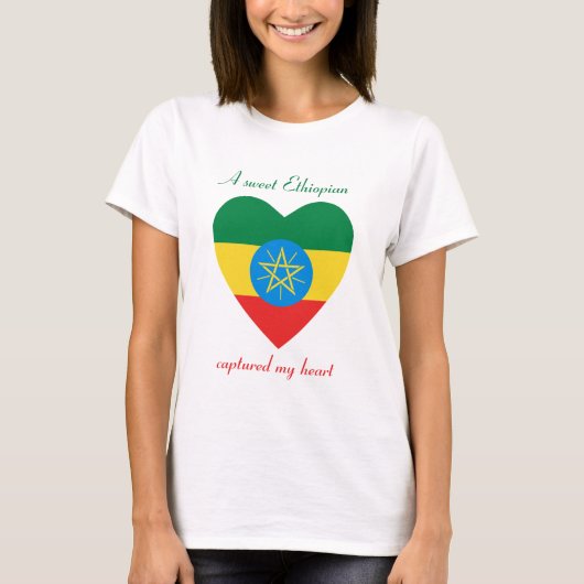 エチオピアの旗の恋人のTシャツ Tシャツ (正面)