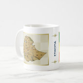 エチオピアの旗 + 地図のマグ コーヒーマグカップ (正面左)