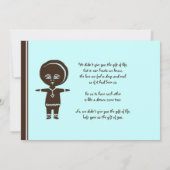 エチオピアの男の子の採用の発表 案内状 (裏面)