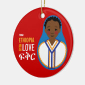 エチオピアの男の子の採用の記念品 セラミックオーナメント (左)