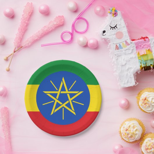 エチオピアの紙皿の旗 ペーパープレート (パーティー)