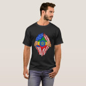エチオピアの血マイエチオピア国旗の贈り物 Tシャツ (正面フル)