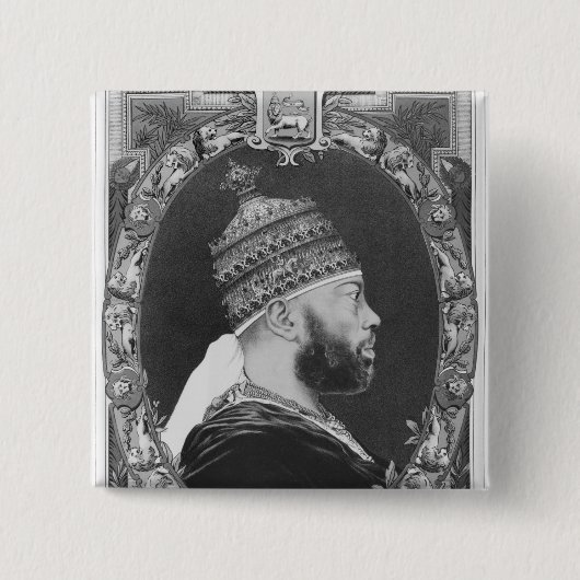 エチオピアの、Menelik II 缶バッジ (正面)