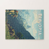 エチオピアイラストレーショントラベルアートヴィンテージ ジグソーパズル (横)