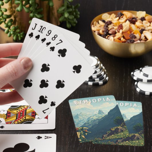 エチオピアイラストレーショントラベルアートヴィンテージ トランプ (インサイチュ)