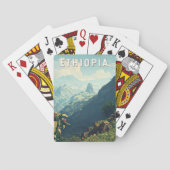 エチオピアイラストレーショントラベルアートヴィンテージ トランプ (裏面)
