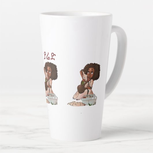 エチオピアコーヒーセレモニー|ブナモンコーヒーマグ カフェラテマグ (右アングル)