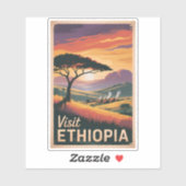 エチオピアサンセットトラベルアートヴィンテージ シール (シート)