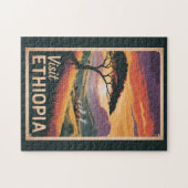 エチオピアサンセットトラベルアートヴィンテージ ジグソーパズル (横)