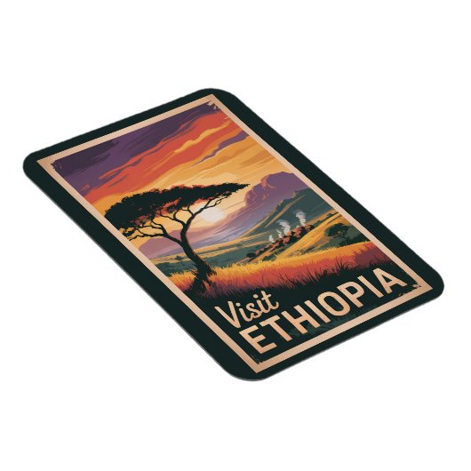 エチオピアサンセットトラベルアートヴィンテージ マグネット (右側)
