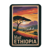 エチオピアサンセットトラベルアートヴィンテージ マグネット (縦)