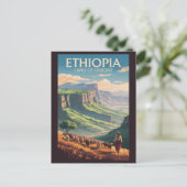 エチオピアシェパードヘルドトラベルアートヴィンテージ ポストカード (スタンド正面)