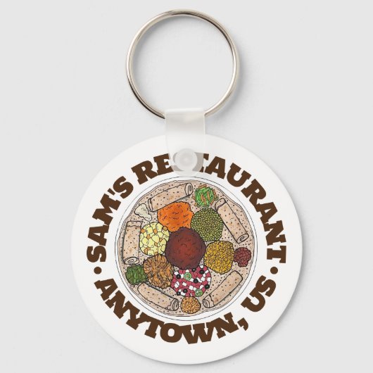 エチオピアフードインジェラワットレストランフードトラック キーホルダー (正面)