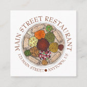 エチオピアフードワットインジェラレストラン料理 スクエア名刺 (正面)