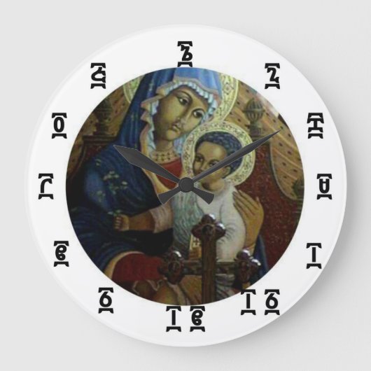 エチオピアブラックマドンナ時間 – 丸(大)時計 ラージ壁時計 (正面)