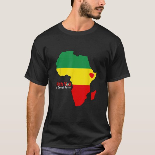 エチオピアプライドTシャツDr. Abiy Ahmed Stand with Et Tシャツ (正面)