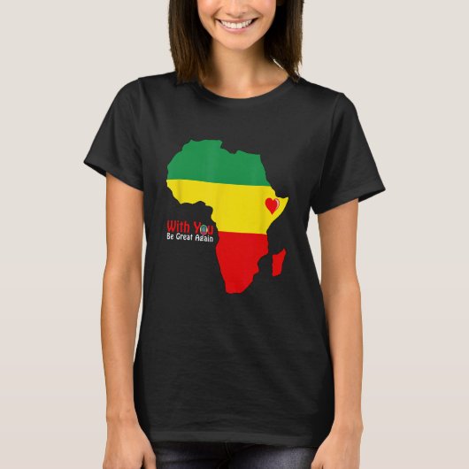 エチオピアプライドTシャツDr. Abiy Ahmed Stand with Et Tシャツ (正面)