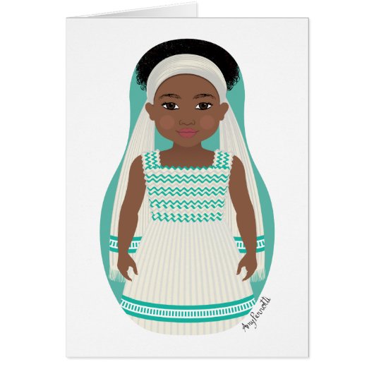 エチオピアマトリヨスカカード (正面)