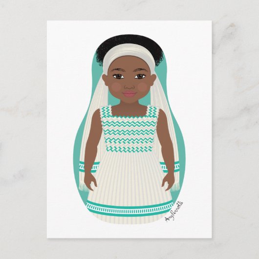 エチオピアマトリヨスカハガキ ポストカード (正面)