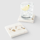 エチオピアミュージック楽器Tシャツ ストーンコースター (横)