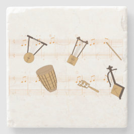 エチオピアミュージック楽器Tシャツ ストーンコースター