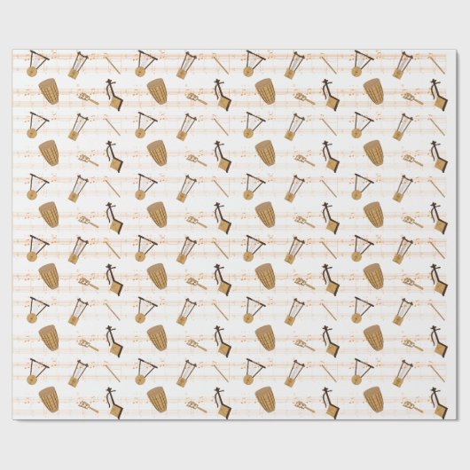 エチオピアミュージック楽器Tシャツ ラッピングペーパー (フラット)