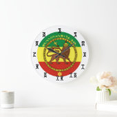 エチオピアライオンタイム – 丸（大）壁時計 ラージ壁時計 (ホーム)