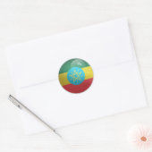 エチオピア光沢円国旗 ラウンドシール (封筒)