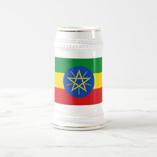エチオピア国旗とマグカップ ビールジョッキ