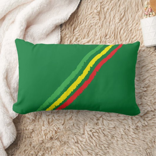 エチオピア国旗のストライプ装飾用クッション ランバークッション (ブランケット)
