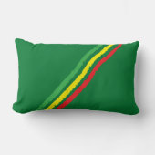 エチオピア国旗のストライプ装飾用クッション ランバークッション (正面)